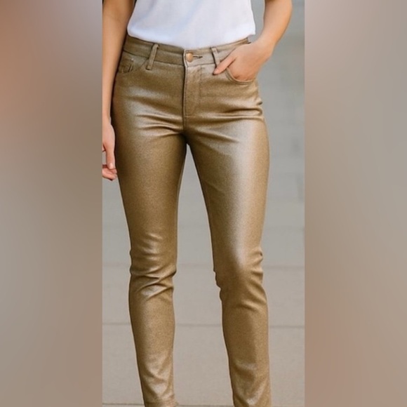 Liverpool Jeans Company Pants - Liverpool Abby Gold Metallic
Skinny Jeans Glam Shimmer Sz 28x6